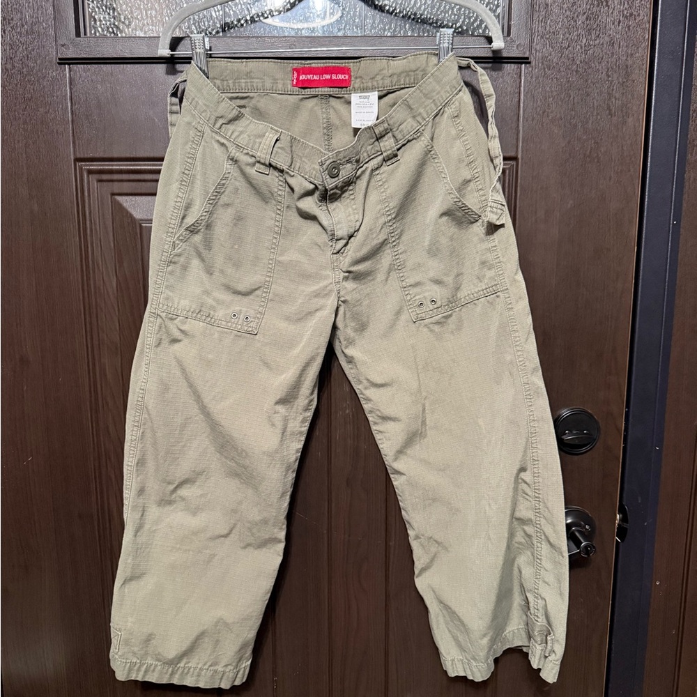 Levi's Khaki Cargo Pants - slight looks like bleach spots- see photos.